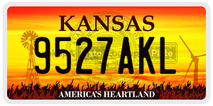9527AKL  license plate in KS