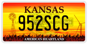 952SCG  license plate in KS