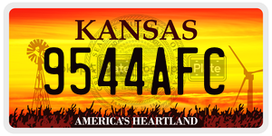 9544AFC  license plate in KS