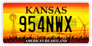 954NWX license plate in Kansas