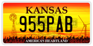955PAB  license plate in KS
