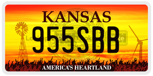 955SBB  license plate in KS