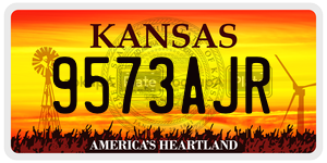 9573AJR  license plate in KS