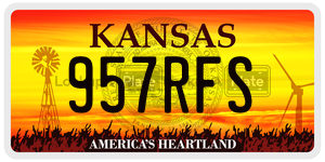 957RFS  license plate in KS