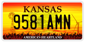 9581AMN  license plate in KS