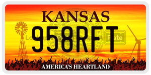 958RFT  license plate in KS