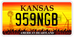 959NGB  license plate in KS