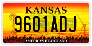 9601ADJ  license plate in KS