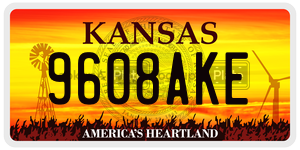 9608AKE  license plate in KS