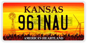 961NAU  license plate in KS