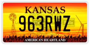 963RWZ  license plate in KS