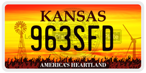 963SFD  license plate in KS