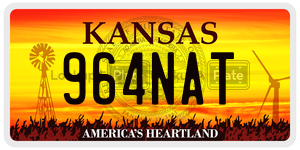 964NAT  license plate in KS