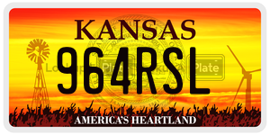 964RSL  license plate in KS