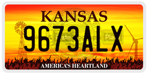 9673ALX  license plate in KS