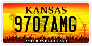 9707AMG  license plate in KS