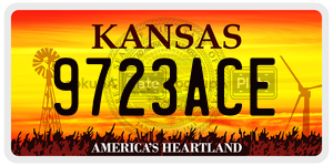 9723ACE  license plate in KS