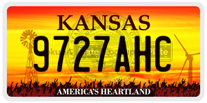 9727AHC  license plate in KS