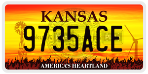 9735ACE  license plate in KS