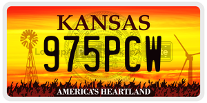 975PCW  license plate in KS