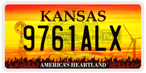 9761ALX  license plate in KS