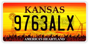 9763ALX  license plate in KS