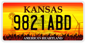9821ABD  license plate in KS