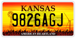 9826AGJ license plate in Kansas