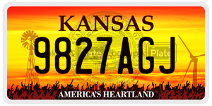 9827AGJ license plate in Kansas