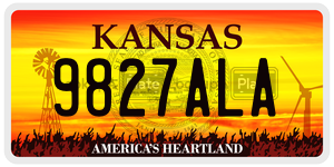 9827ALA  license plate in KS