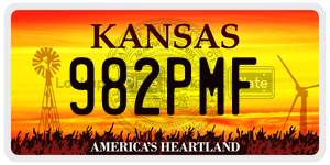 982PMF  license plate in KS