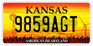 9859AGT license plate in Kansas