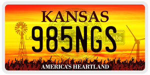 985NGS  license plate in KS
