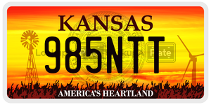 985NTT  license plate in KS