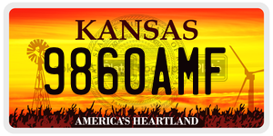 9860AMF  license plate in KS