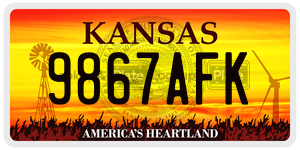 9867AFK  license plate in KS