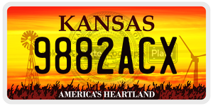 9882ACX  license plate in KS