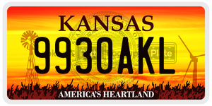 9930AKL  license plate in KS