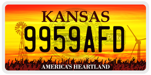 9959AFD  license plate in KS