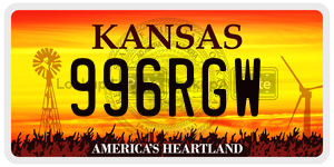 996RGW  license plate in KS