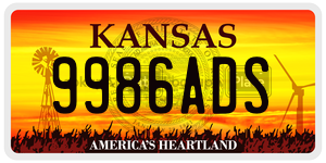 9986ADS license plate in Kansas