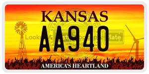 AA940 license plate in Kansas