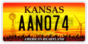 AAN074  license plate in KS