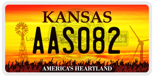 AAS082  license plate in KS