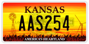 AAS254  license plate in KS