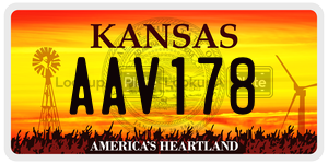 AAV178  license plate in KS