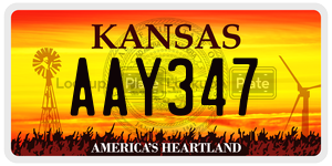 AAY347  license plate in KS