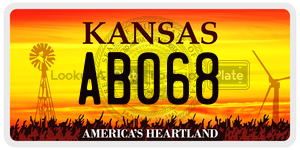AB068  license plate in KS
