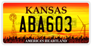ABA603  license plate in KS
