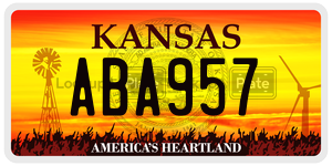 ABA957  license plate in KS